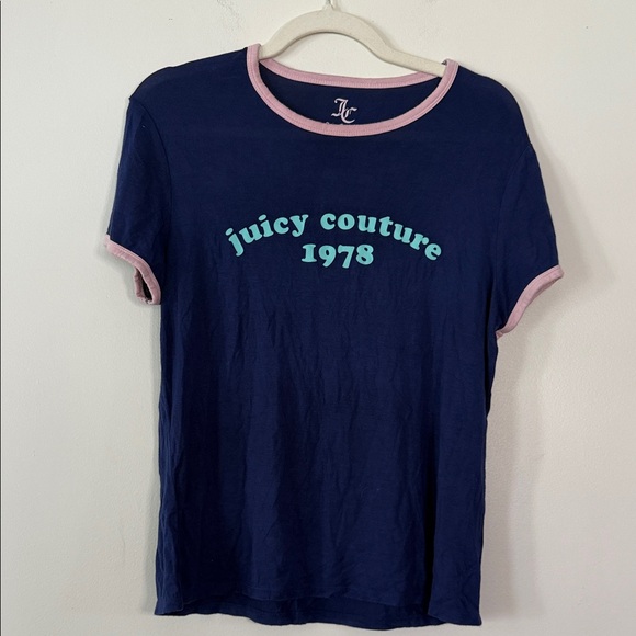 SOLD!!! Y2K juicy couture 1978 breathable navy tee - Picture 1 of 5